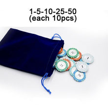Load image into Gallery viewer, 100,200,300,400,500 pcs/set Clay Poker Chip Sets Casino Texas Pokers Aluminum Suitcase with Playing cards&Dices&Dealer Buttom