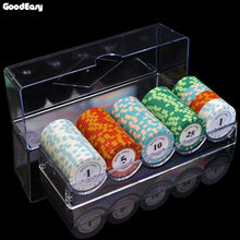 Load image into Gallery viewer, 100,200,300,400,500 pcs/set Clay Poker Chip Sets Casino Texas Pokers Aluminum Suitcase with Playing cards&amp;Dices&amp;Dealer Buttom
